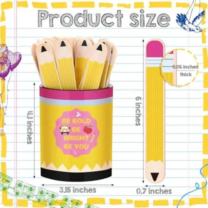 121 Pcs Back to School Teacher Gift Flip Name Sticks Set with Storage Cup
