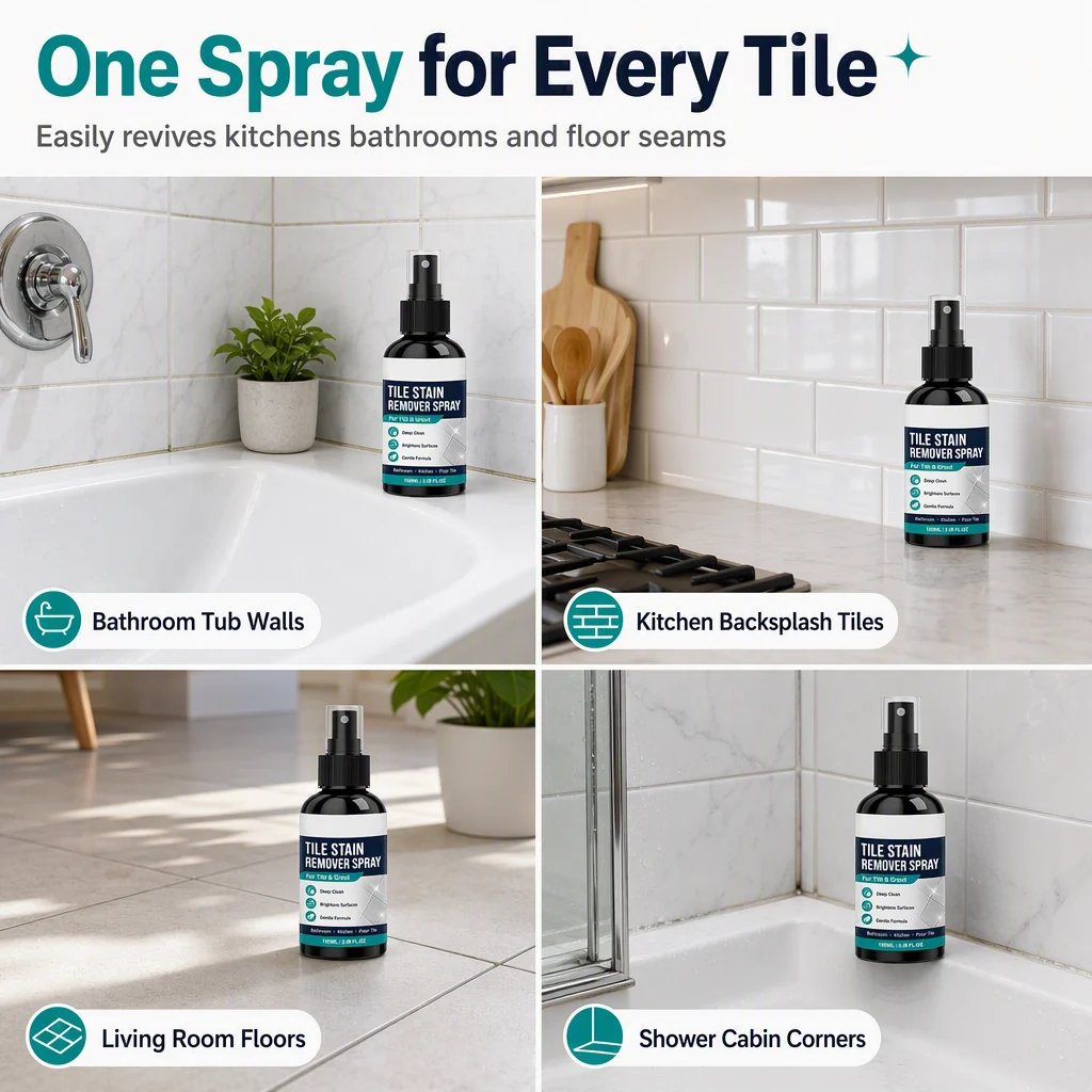 📍 🎯 Grout Cleaning Spray – Easy care of tile grout and stains in damp areas