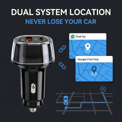 2-in-1 Car Charger & GPS Tracker (30W Fast Charge, USB-C Port)