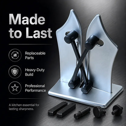 Professional Stainless Steel Knife Sharpener – Fast Sharpening for Smooth, Wavy & Micro-Tooth Blades, Adjustable 16°-32°