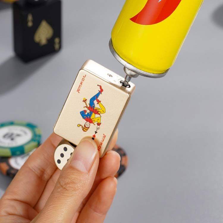 🎉Buy 1 Get 1 Free🎲Windproof Poker Dice Rotating Cigar Lighter, Butane Refill (Not Included)