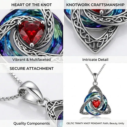 ✨ Birthstone Celtic Trinity Knot Necklace – Meaningful Irish Knot Pendant for Women, Anniversary & Birthday Gift