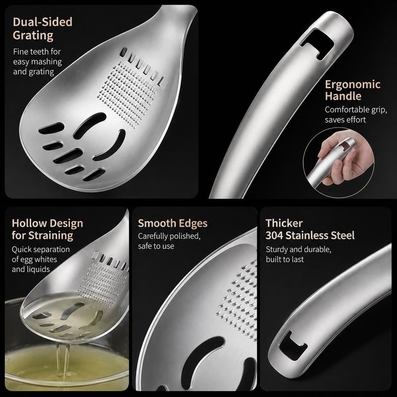 🥄304 Stainless Steel Multifunctional Kitchen Spoon