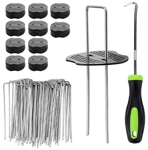 🚙50-Piece Garden Ground Stake Set——Pack of 50 U-Shaped Ground Stakes