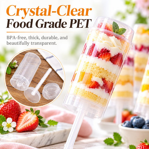 🧁 Clear Push Pop Containers for Layered Desserts