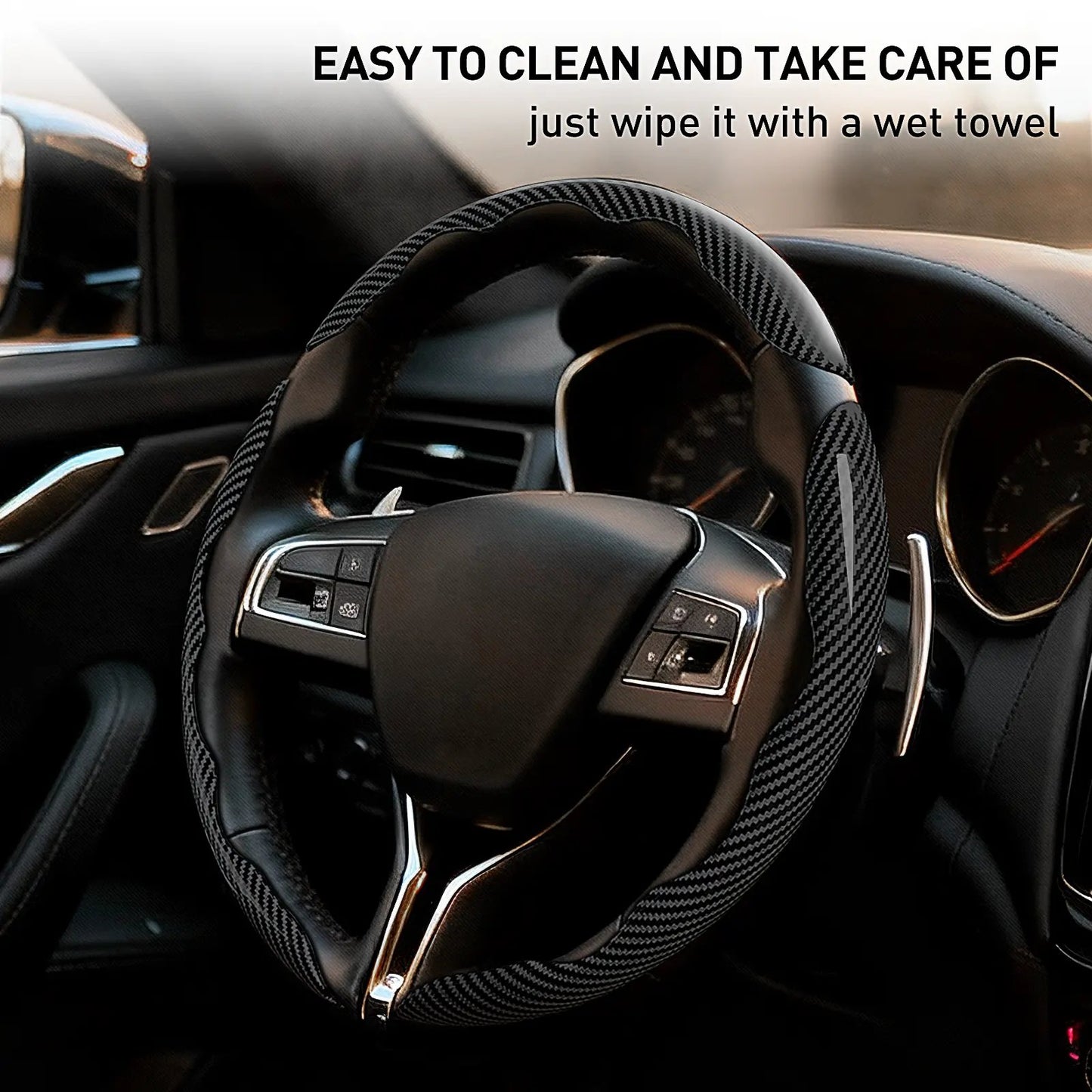 Non-Slip Car Steering Wheel Cover for 15 Inch Wheels