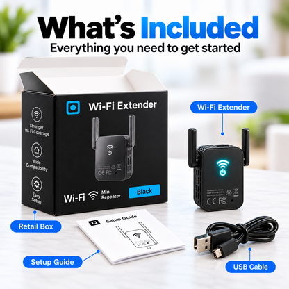 📶 Mini Wi-Fi Extender ⚡ Dual Antenna Signal Booster for Home & Office Dead Zones