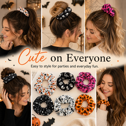 🎃 Hand-Illustrated Halloween Scrunchie Collection