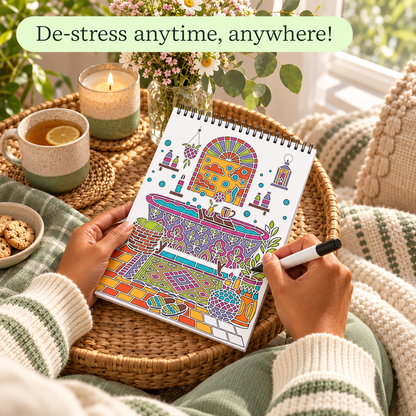 🥳2026 HOT SALE🥳💞50K+ SOLD! 🥚 🌿Trace-By-Groove Guided Flow Art Coloring Pad with Double-Sided Markers 🎨