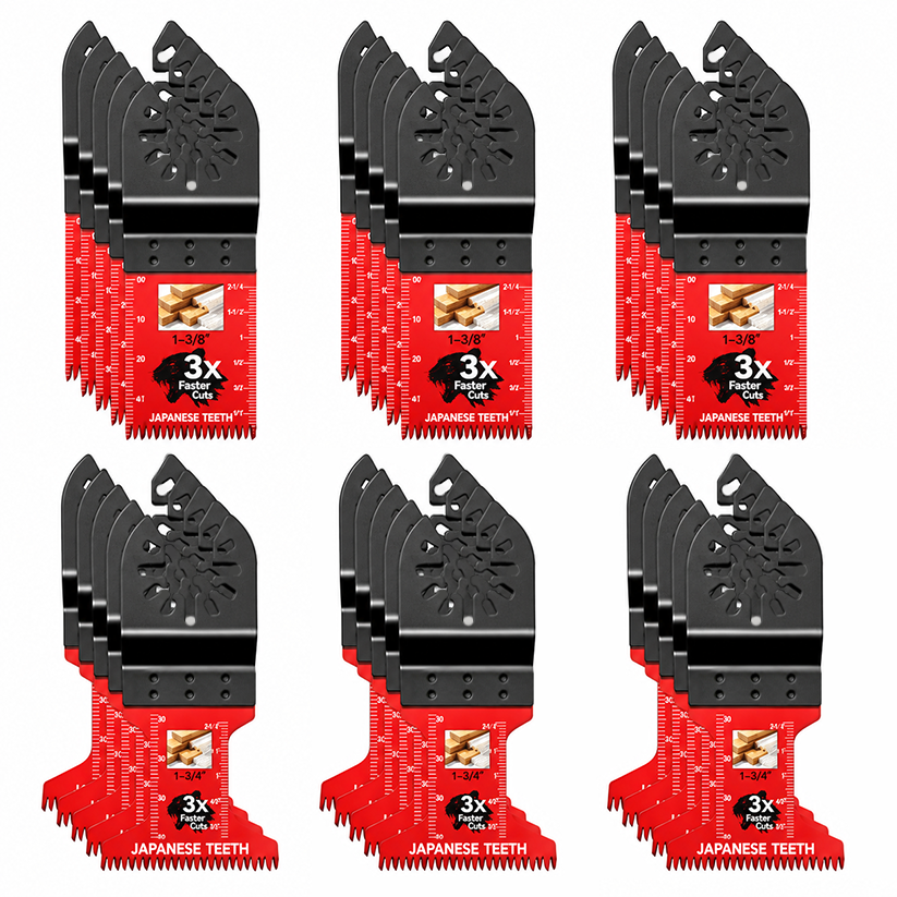 Japanese-Tooth Oscillating Multi-Tool Blades — Universal Quick-Fit
