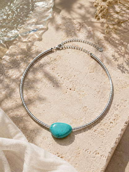 Beaded Turquoise Nugget Necklace