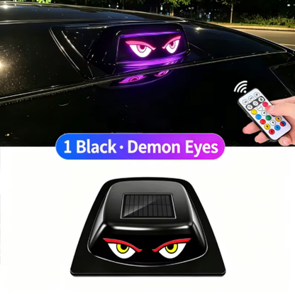 Car LiDAR Cover Light Solar Devil Eye Car Modification Decoration LED Roof Navigation Warning Flashing Light