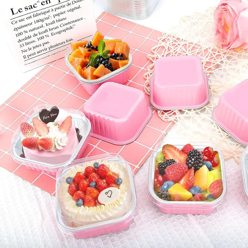 🧁 Mini Cake Pans with Lids – Bake, Pack & Share Easily