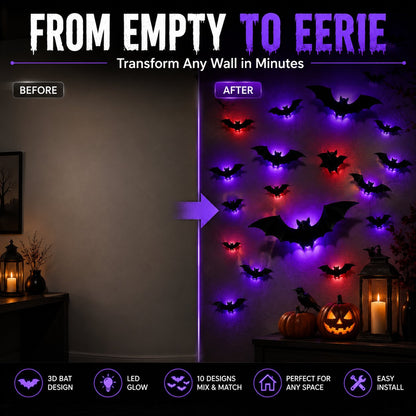 🦇 Halloween Sale: 3D LED Flying Bat Wall Decor – Create a Spooky Atmosphere in Minutes