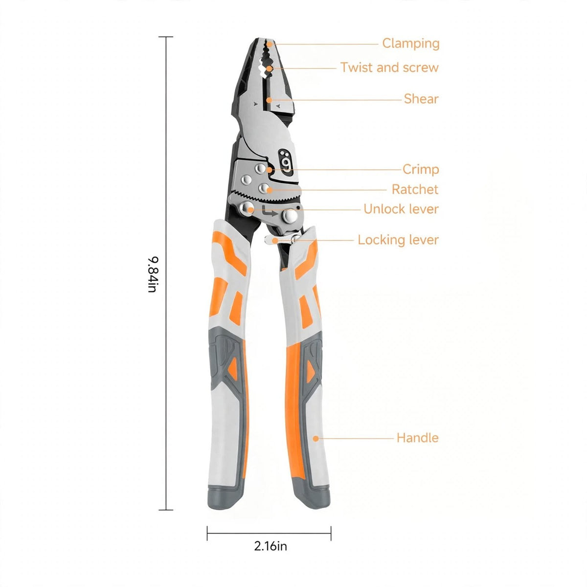 🛠️55-Steel Self-Locking Anti-Skid Ratchet Pliers, Heavy-Duty Wire Cutters & Holding Tool