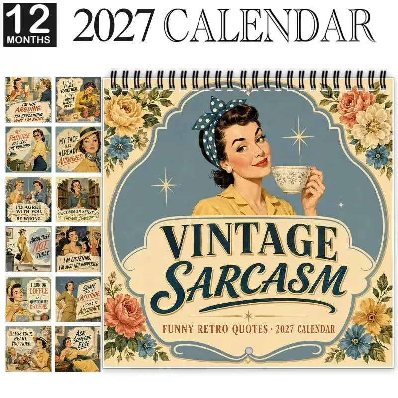 😂 2027 Retro Satirical Wall Calendar – 12 Months of Unfiltered Humor