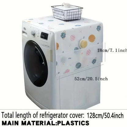🌸 Waterproof Print Fridge Dust Cover with Storage Pockets, 3 Sizes for Fridge & Microwave