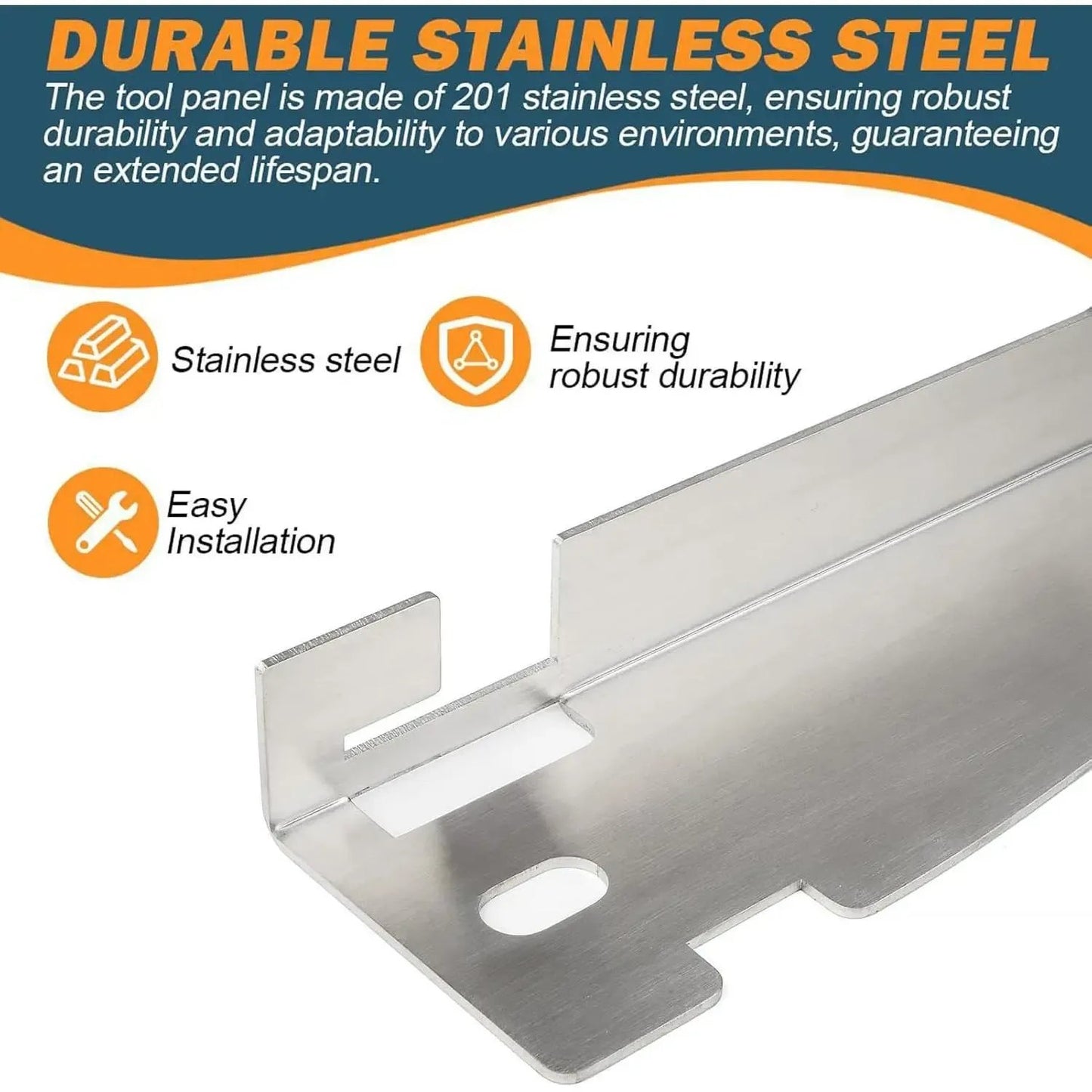 🔧Stainless Steel Wheel Toe Alignment Plate – Heavy Duty Measuring Tool with Grooves & Wall Mount Storage
