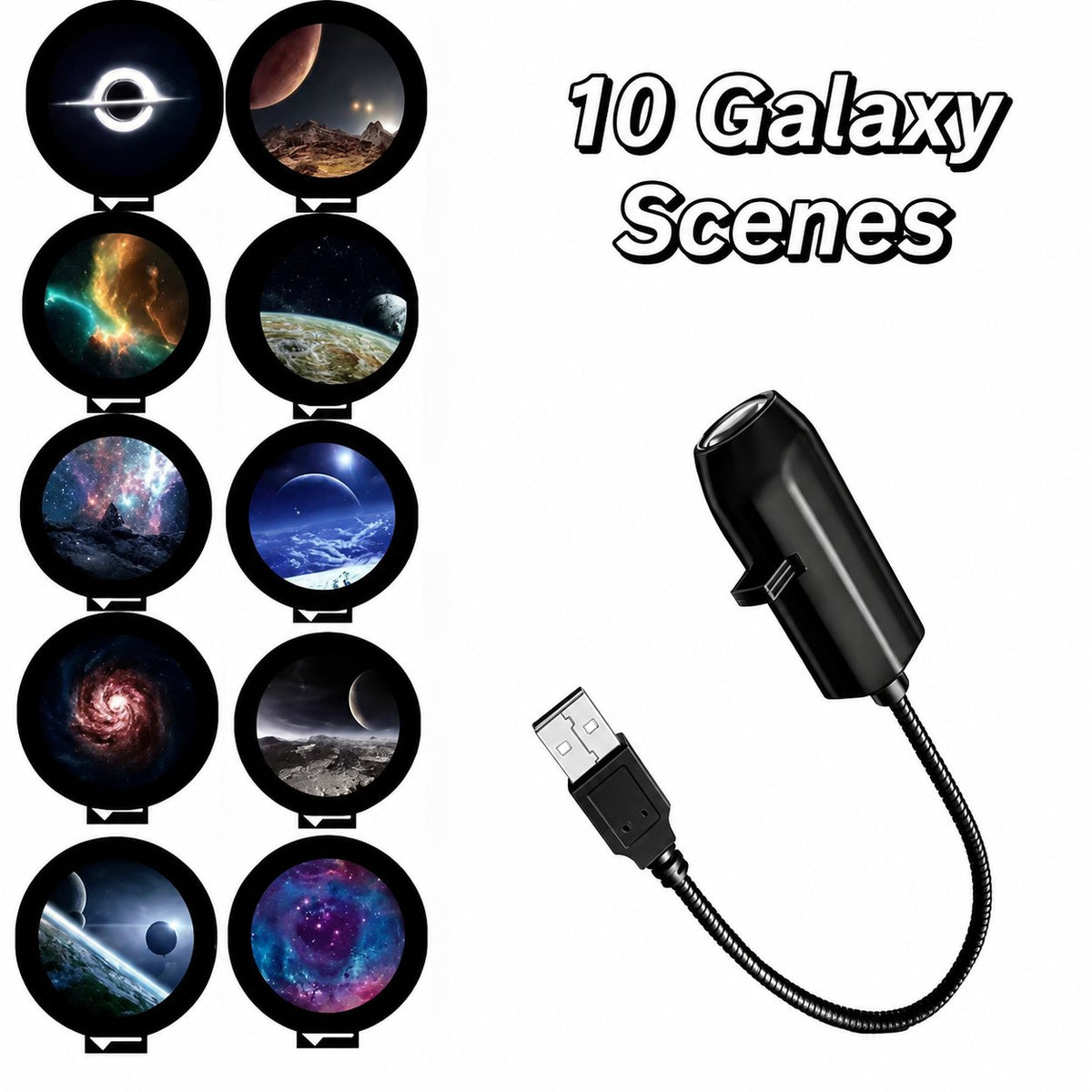Plug-&-Play HD Christmas Projector – 6 or 10 Festive Scenes
