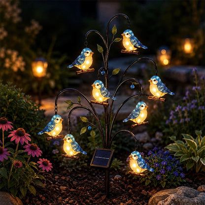 🦩Solar Bird Tree Stake Light – Flexible Colorful Glowing Outdoor Garden Landscape Light