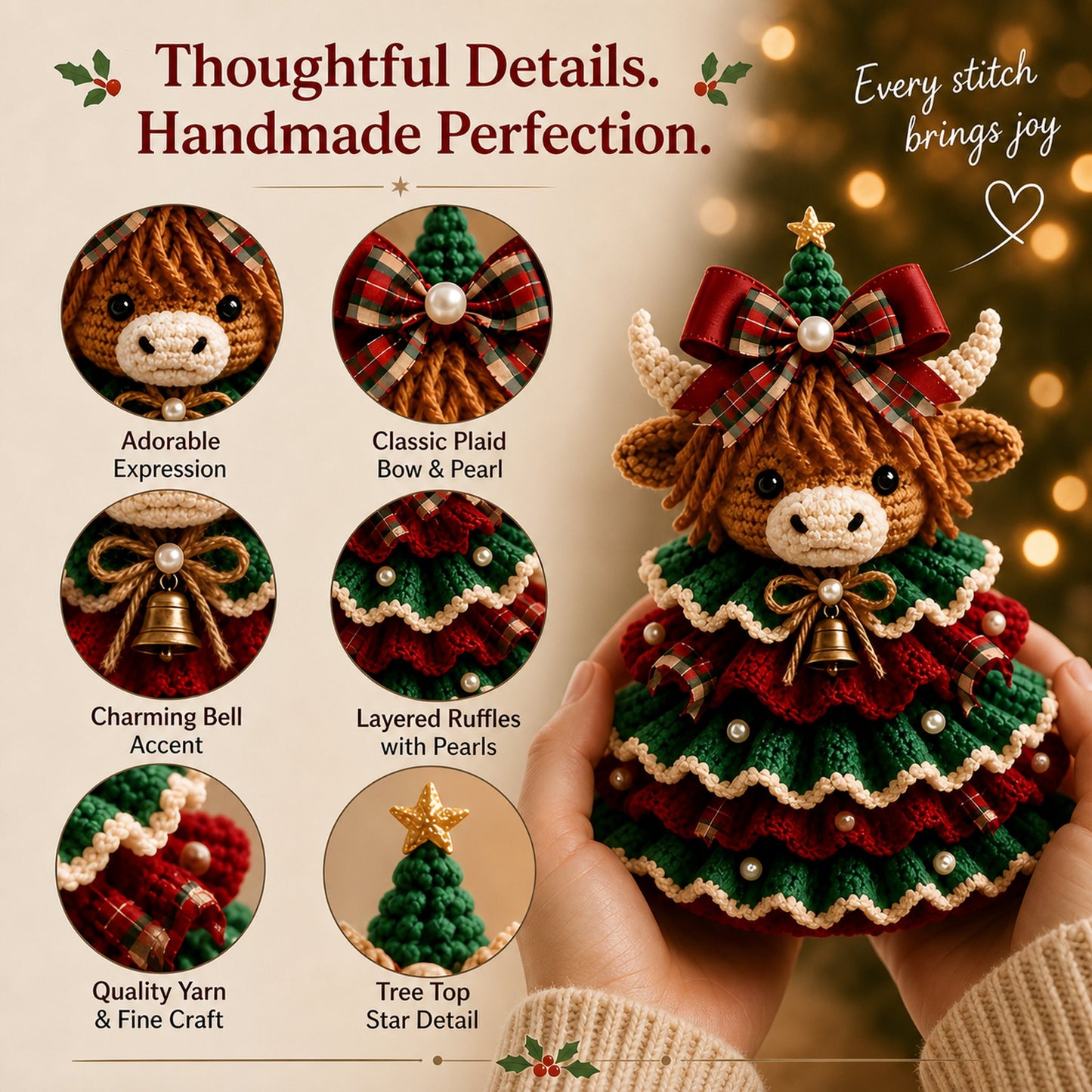 🔥LAST DAY 49% OFF - 🎄Crochet Animal Christmas Tree DIY Kit – Stitch a Little Christmas Magic