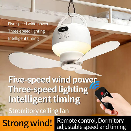 🌟2-in-1 Rechargeable Camping Lantern & Fan – Portable, Hangable & USB Rechargeable