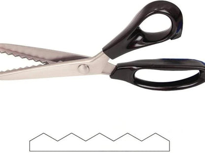 Stainless Steel Zig Zag Scissors with Serrated Teeth, Sharp Craft Cutting Tool for Sewing, Fabric, Dressmaking & DIY Projects