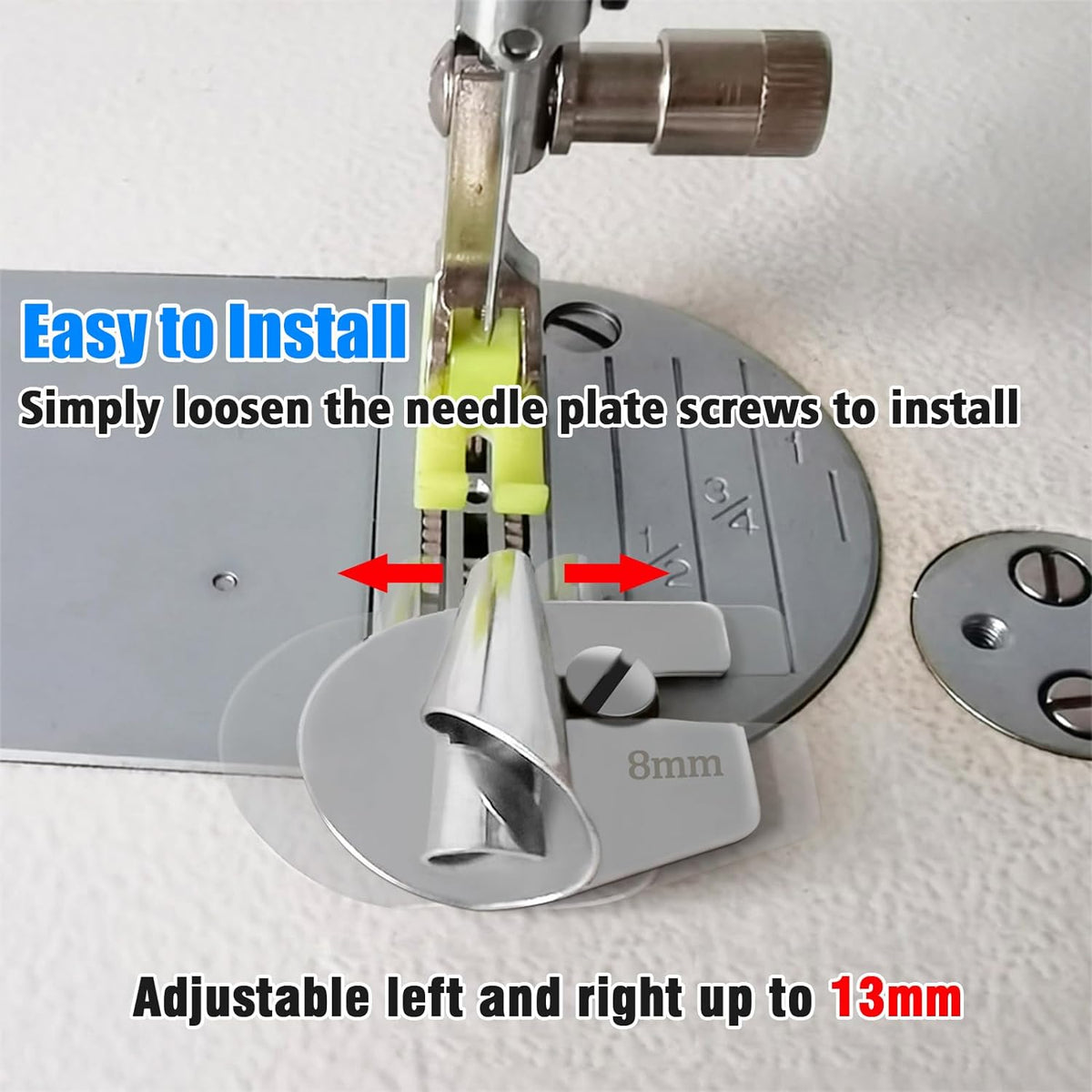 💯🧵8 PCS Stainless Steel Rolled Hemmer Foot Set | 3mm-10mm Sewing Hemming Guide