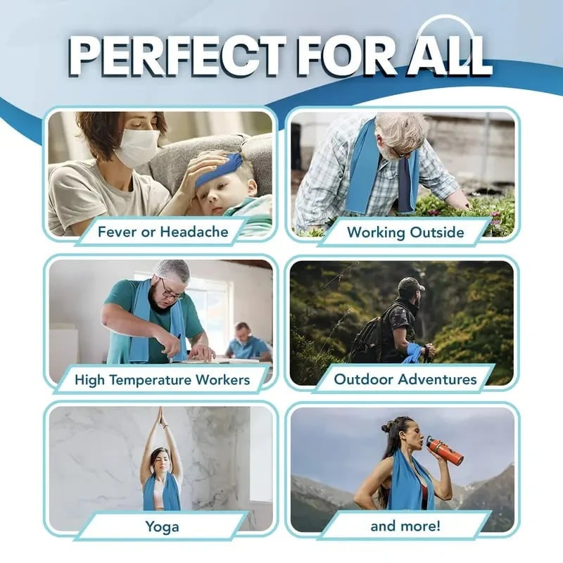 🥶Summer Hot Sale - BUY 1 GET 1 FREE!!⚡50K+ SOLD!❄️Cold Sweat Towel You Can Use Anywhere, Anytime! Reusable Soft Absorbent Cooling Portable