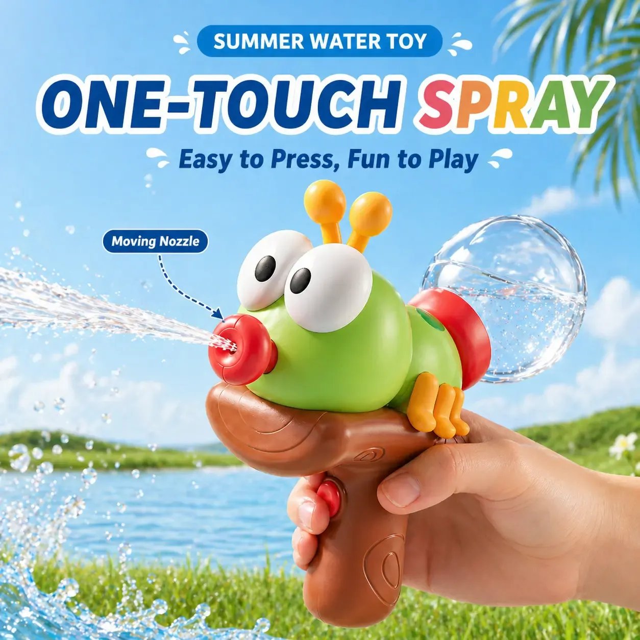 🔫Electric Water Blaster Toy for Kids 💦 – One-Touch Electric Water Gun with Cute Animal Design for Summer Pool & Beach Fun