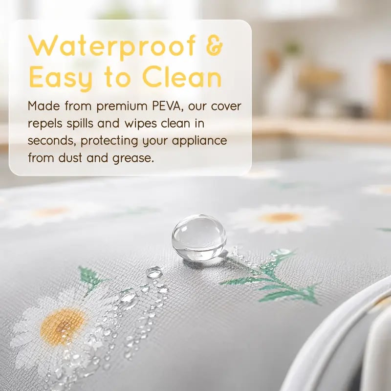 🌸 Waterproof Print Fridge Dust Cover with Storage Pockets, 3 Sizes for Fridge & Microwave