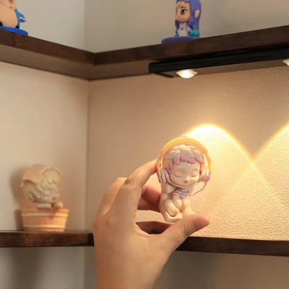 🪵 L-Shaped Corner Floating Wall Shelves with LED Lights