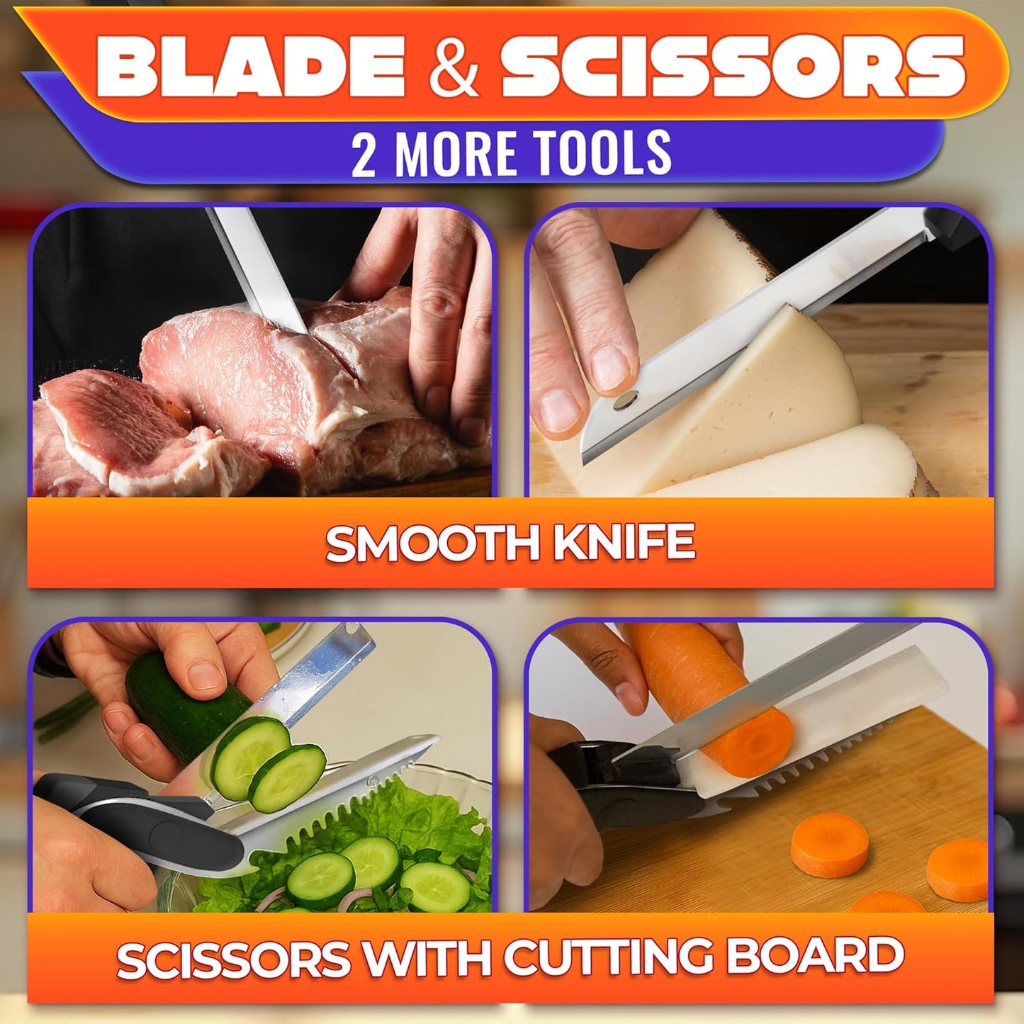 🔥Limited Time 50% Off✨2 in 1 Kitchen Scissors for Food
