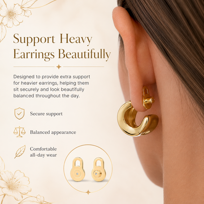 🔥14K Gold Plated Earring Lifters - Lift & Support Heavy Earrings For A Perfect