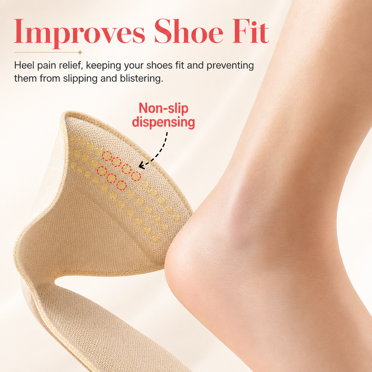 2 Pairs Soft Cushion Heel Liners – Anti-Slip Heel Protectors for Better Shoe Fit & Comfort