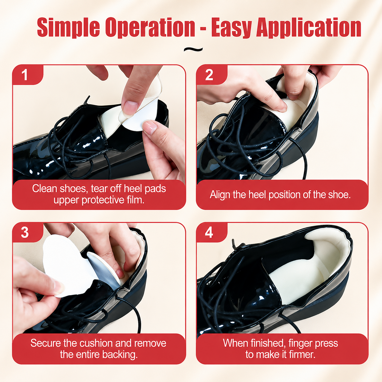 2 Pairs Soft Cushion Heel Liners – Anti-Slip Heel Protectors for Better Shoe Fit & Comfort