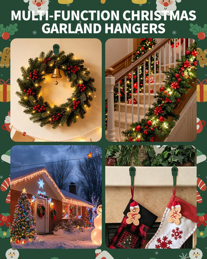 🎄 Christmas Wreath Hanger ✨ No-Drill Garland Hooks for Easy Holiday Decorating
