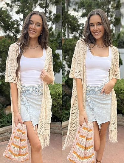 🔥Limited Time 50% Off✨Womens Knit Cardigan Oversized Open Front Outwear