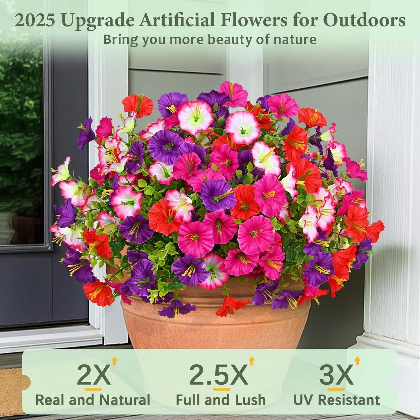 🔥Last Day 60% OFF🔥Sunscreen and Rainproof Artificial Petunias Flowers
