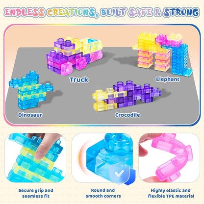 Jelly Block - 40 PCS Sensory Soft Building Blocks