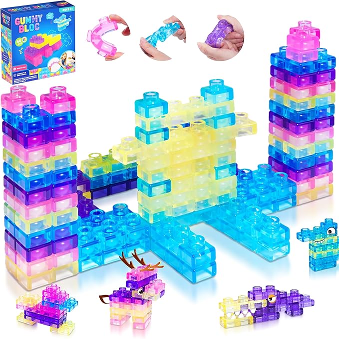 Jelly Block - 40 PCS Sensory Soft Building Blocks