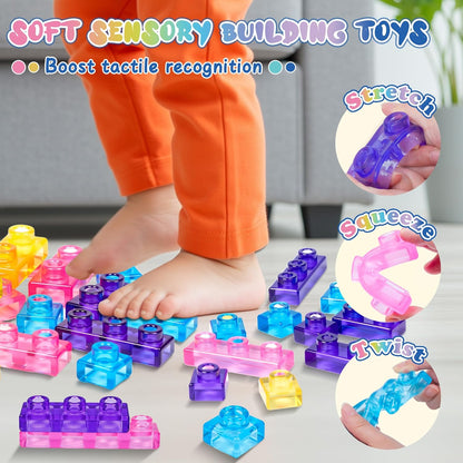 Jelly Block - 40 PCS Sensory Soft Building Blocks
