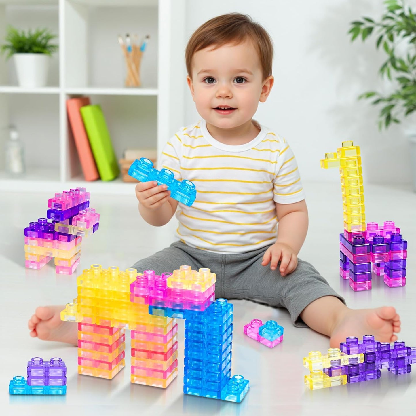 Jelly Block - 40 PCS Sensory Soft Building Blocks