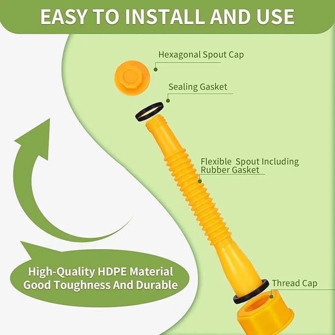 🔥HOT SALE🔥 Universal Gas Can Spout Replacement Kit — Flexible Leak-Proof Nozzle, Fits 1–10 Gal Cans