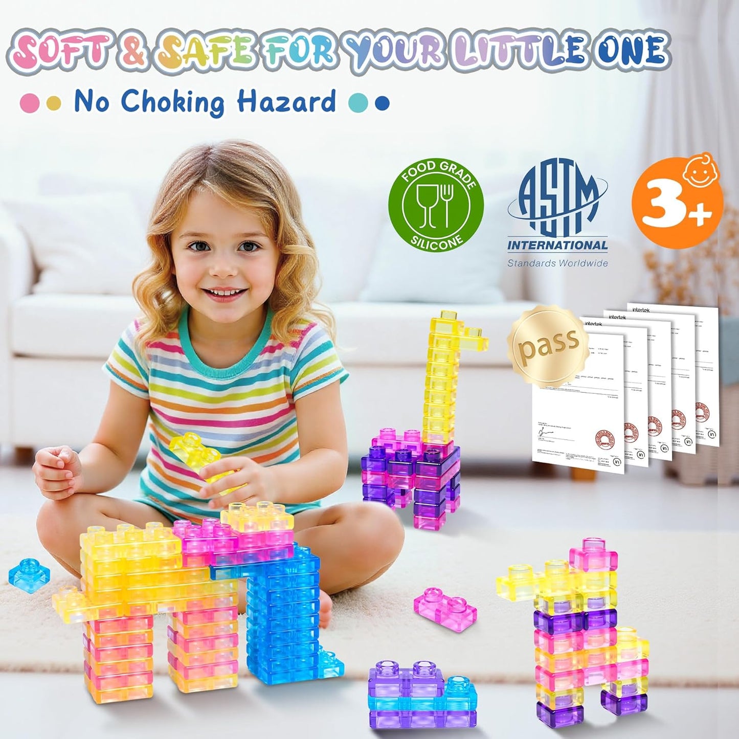 Jelly Block - 40 PCS Sensory Soft Building Blocks