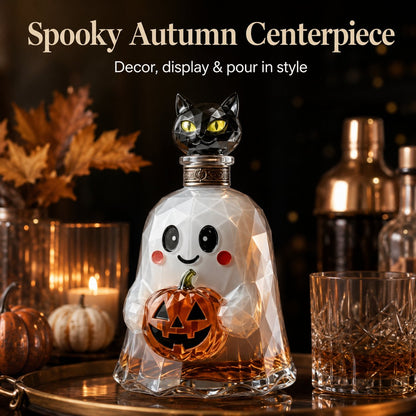 🔥HOT SALE🔥Ghost Pumpkin Halloween Decanter 🎃 Spooky Glass Whiskey Bottle