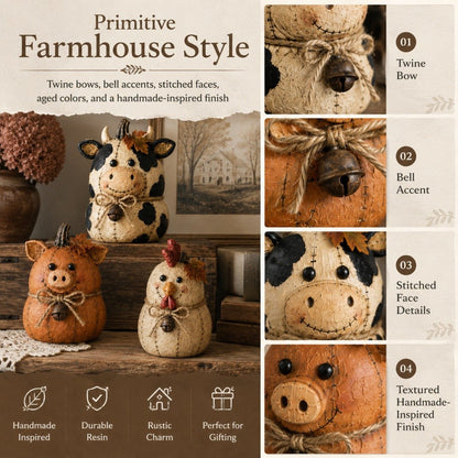 💥🏆Rustic Farm Pumpkin Friends Decor Set