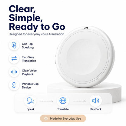 Portable Wireless Bluetooth AI Language Translator Pen - Hands-Free Spanish & English Practice Companion, 162-Language Support, Accent Adaptation for Restaurant Scenarios, Electronic Learning Smart Tutor
