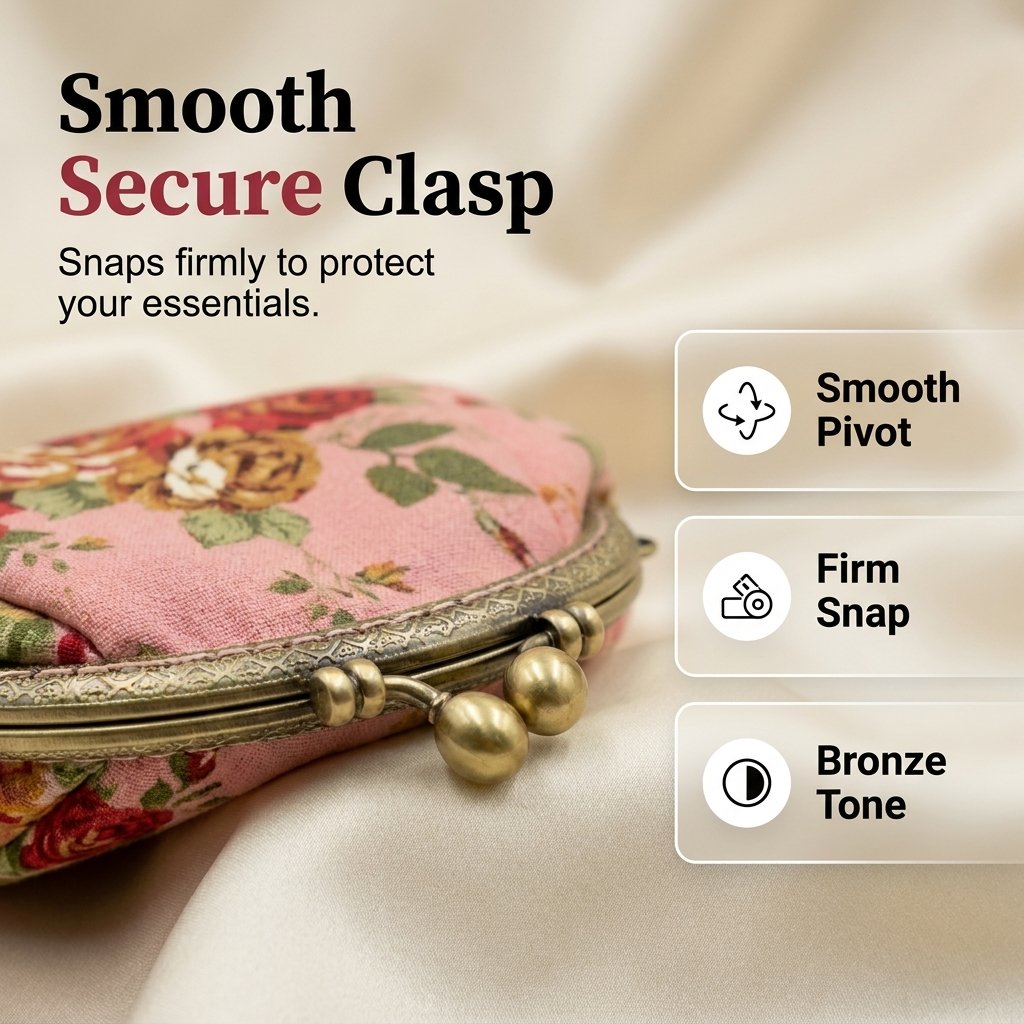 🌸 Vintage Floral Kiss-Lock Mini Wallet Clutch — Lightweight Daily Carry Purse for Women