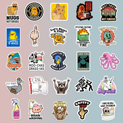 130PCS Funny Saying Sticker Pack ,Suitable for bumpers, safety helmets, water bottles, colleagues, computers